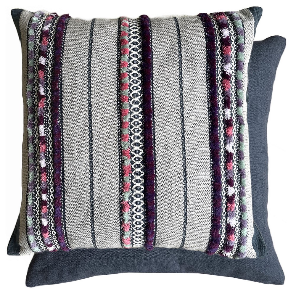 Mangala Jacquard Cushion by William Yeoward in Aubergine Purple